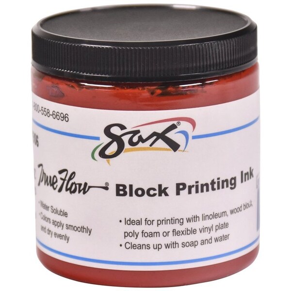 True Flow Water Soluble Block Printing Ink, 8 Ounces, Primary Red